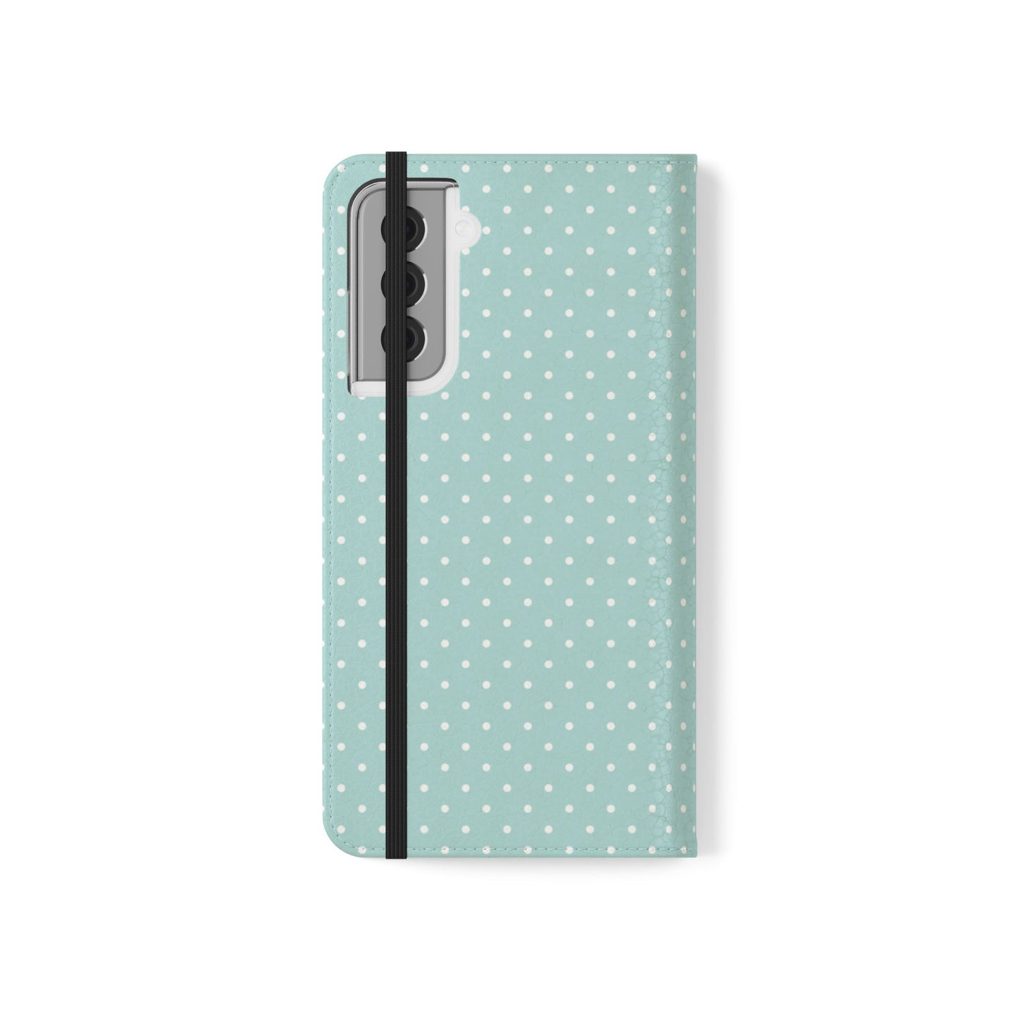 Polka Dot Flip Phone Case — Pastel Blue Polka Dot Wallet Cover