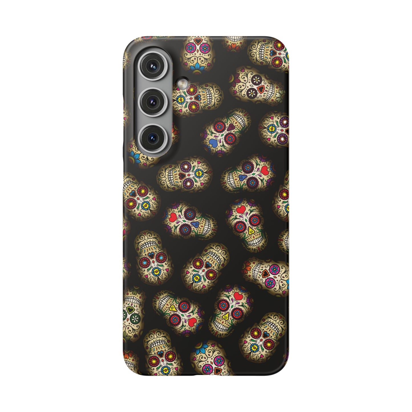 Sugar Skull — Day of the Dead Floral Slim Case for Apple iPhone, Samsung Galaxy and Google Pixel.