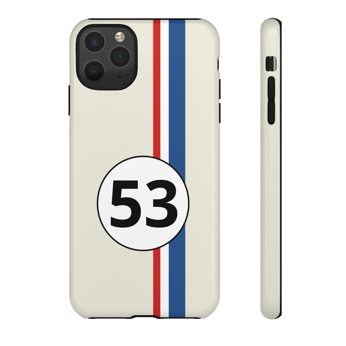 Racing Stripe Personalised Number Tough Phone Case for Apple iPhone, Samsung Galaxy and Google Pixel.