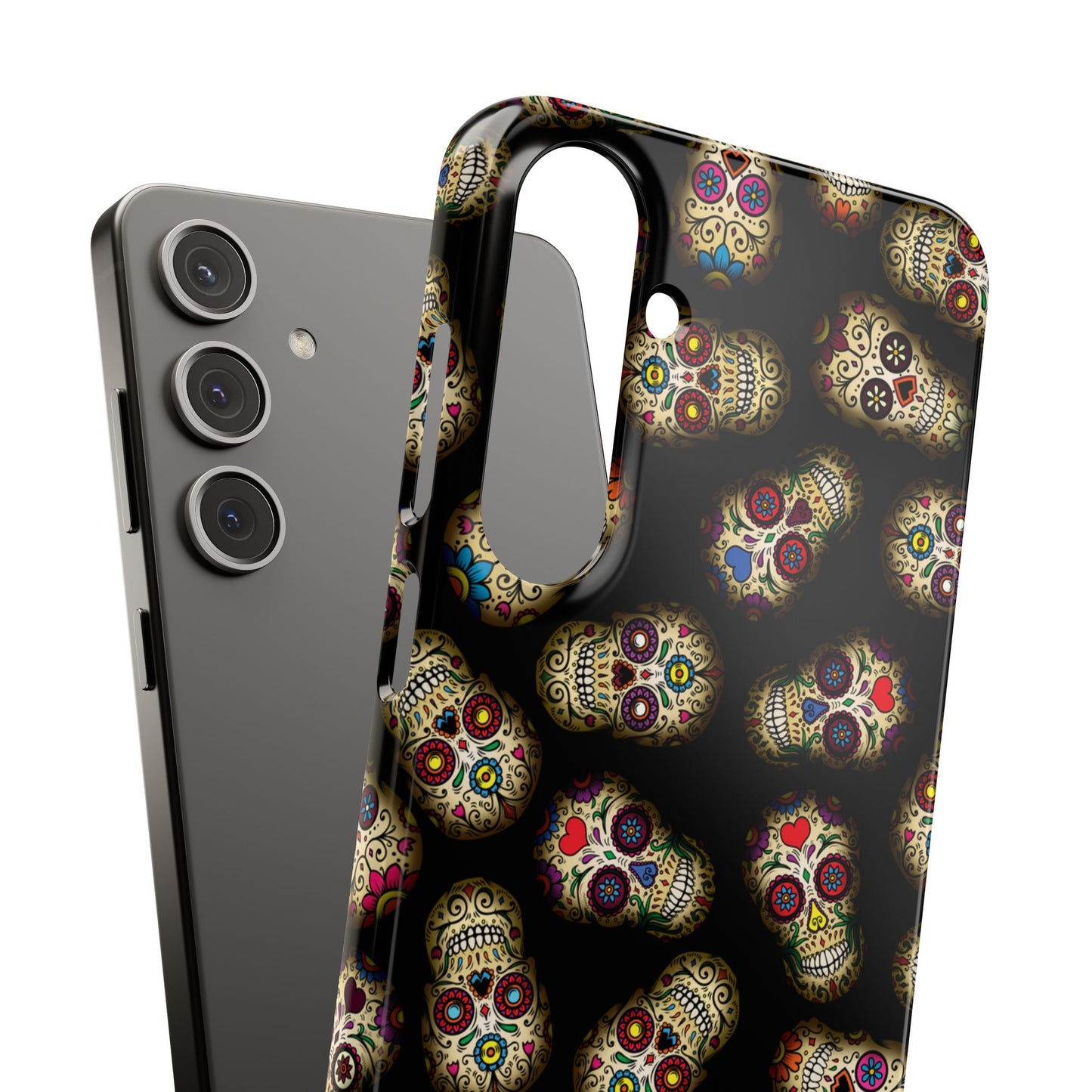 Sugar Skull — Day of the Dead Floral Slim Case for Apple iPhone, Samsung Galaxy and Google Pixel.