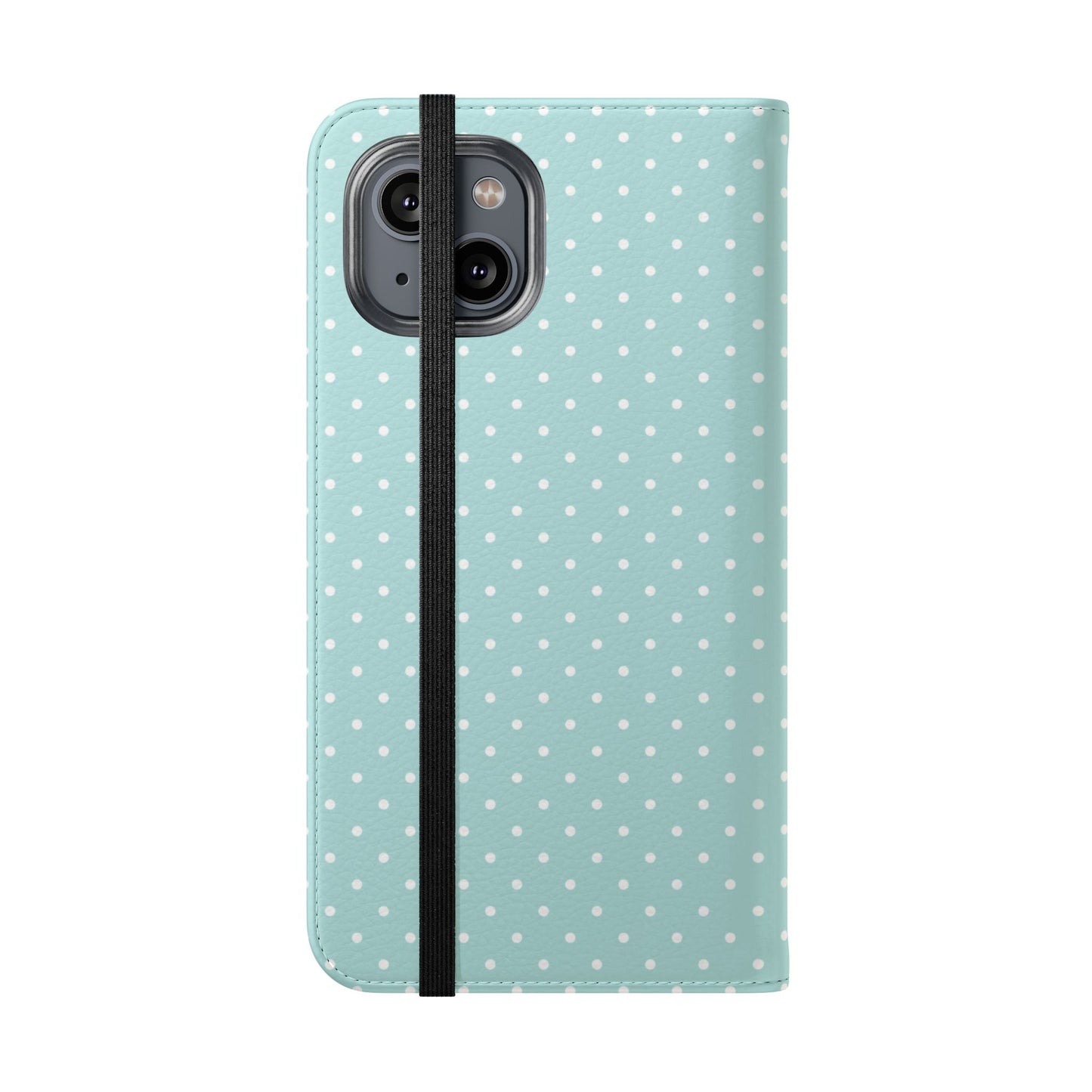 Polka Dot Flip Phone Case — Pastel Blue Polka Dot Wallet Cover
