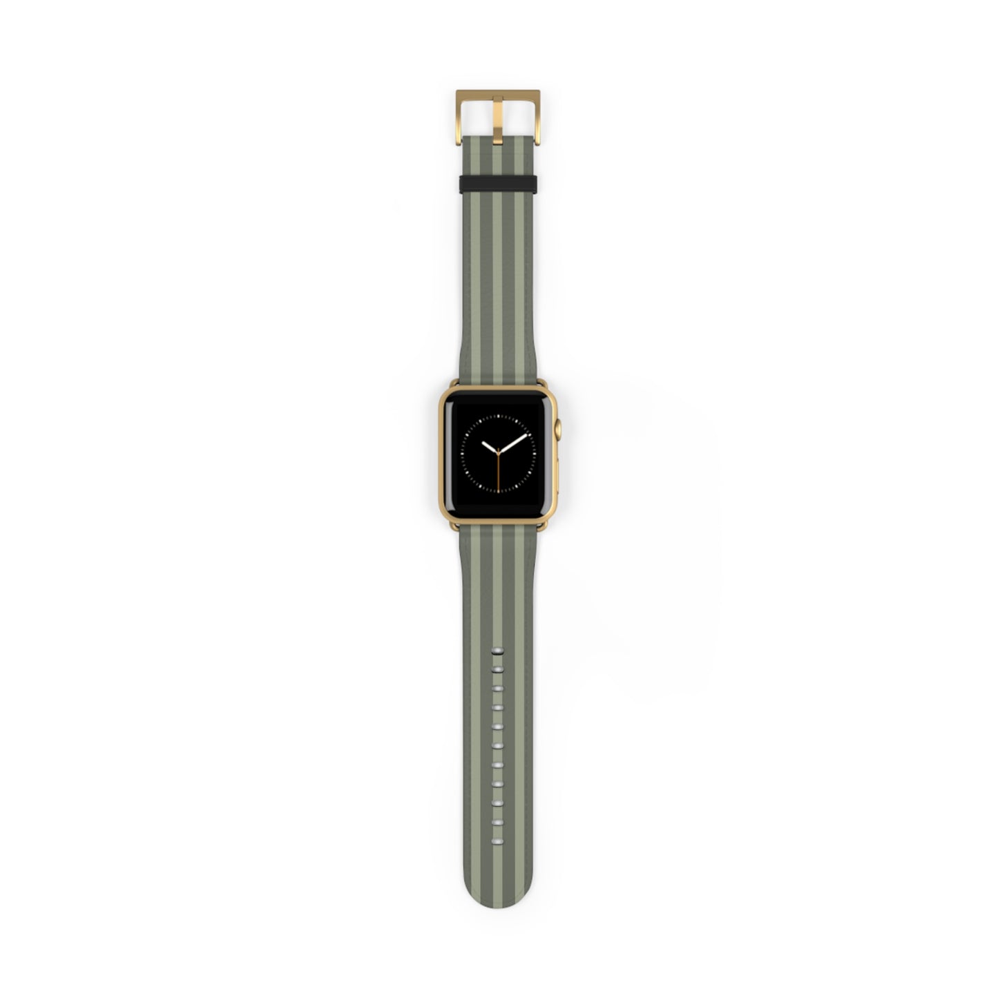 Striped Olive Green Watch Band — Durable Silicone Apple Watch Strap