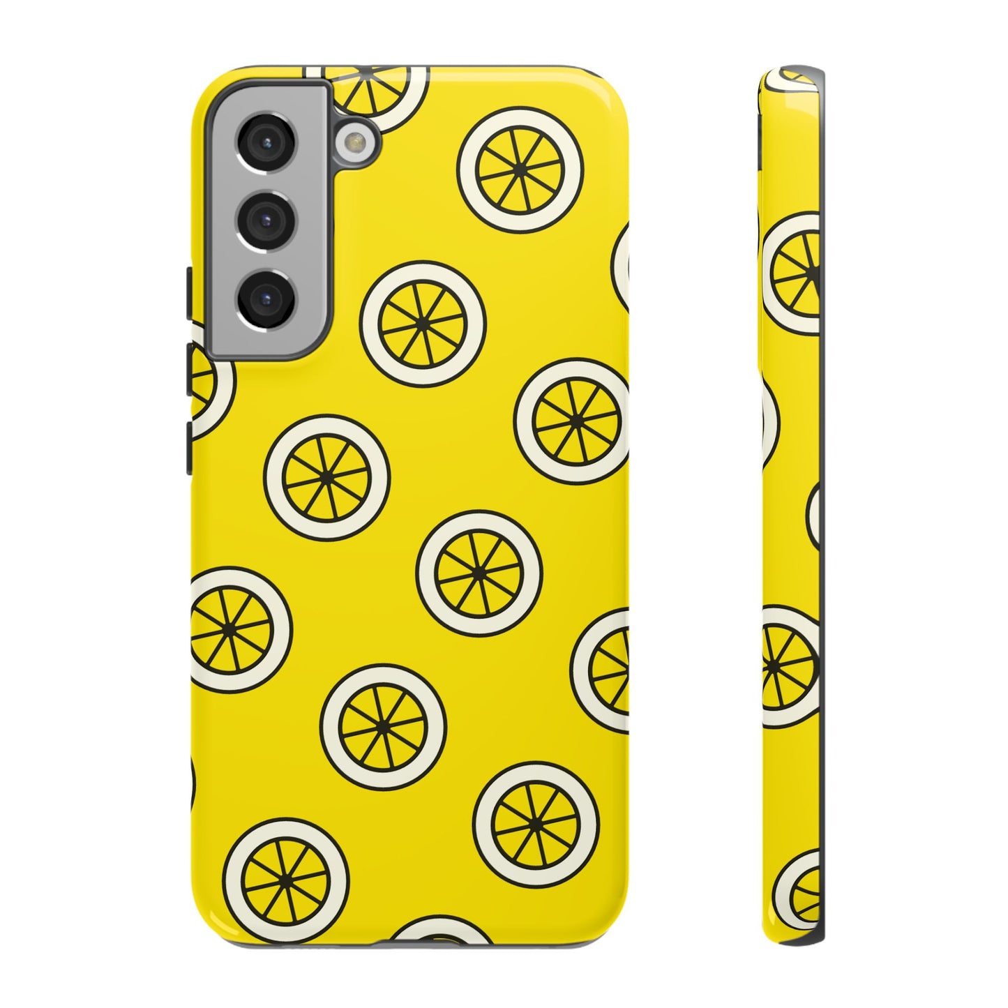 Yellow Lemon Pattern Tough Phone Case — Bright Citrus Protective Cover