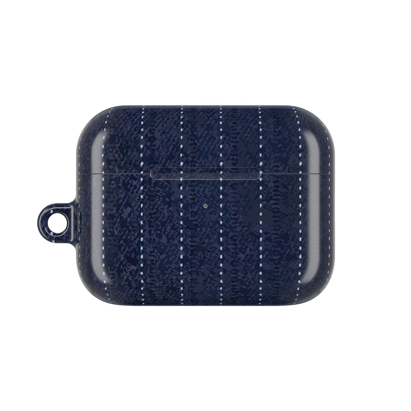 Knitted Navy Stripe AirPod Case — Cozy Textured Protective Cover