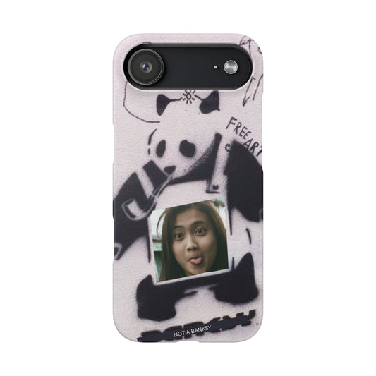 Single Image Personalised Panda Stencil Slim Phone Case for Apple iPhone, Samsung Galaxy and Google Pixel.