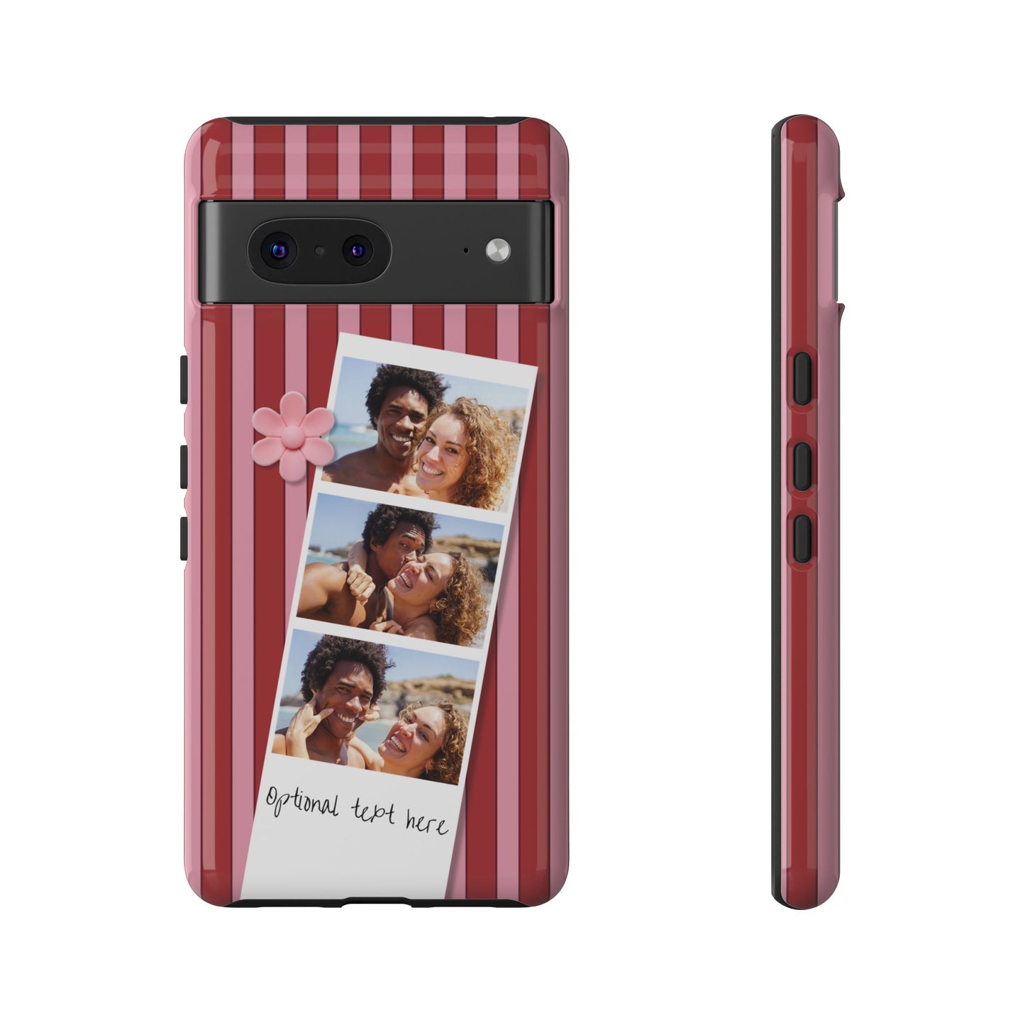 Customisable Three Photo Personalised Collage Tough Phone Case for Apple iPhone, Samsung Galaxy and Google Pixel.