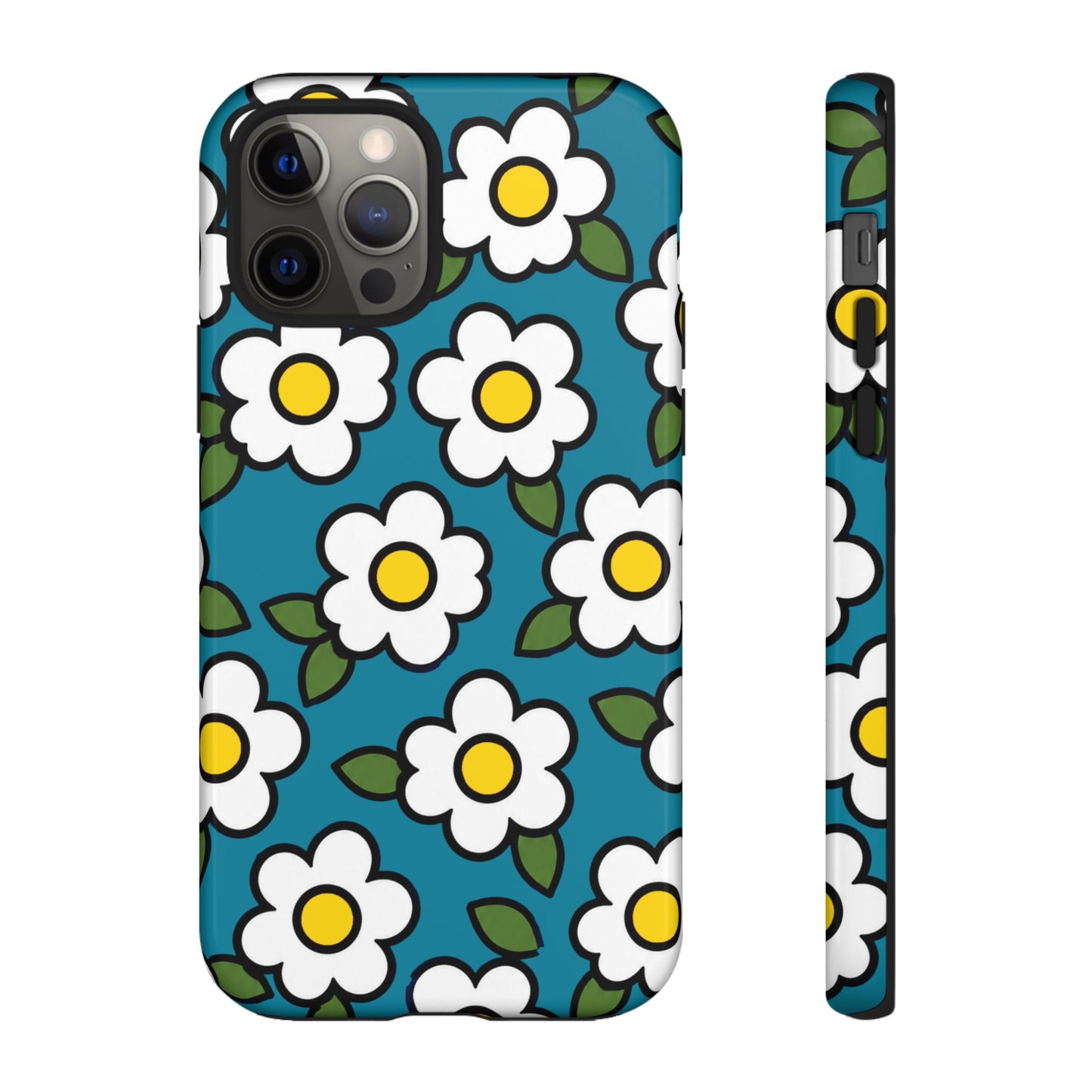 Blue Daisy Tough Phone Case — Floral Protective iPhone Cover