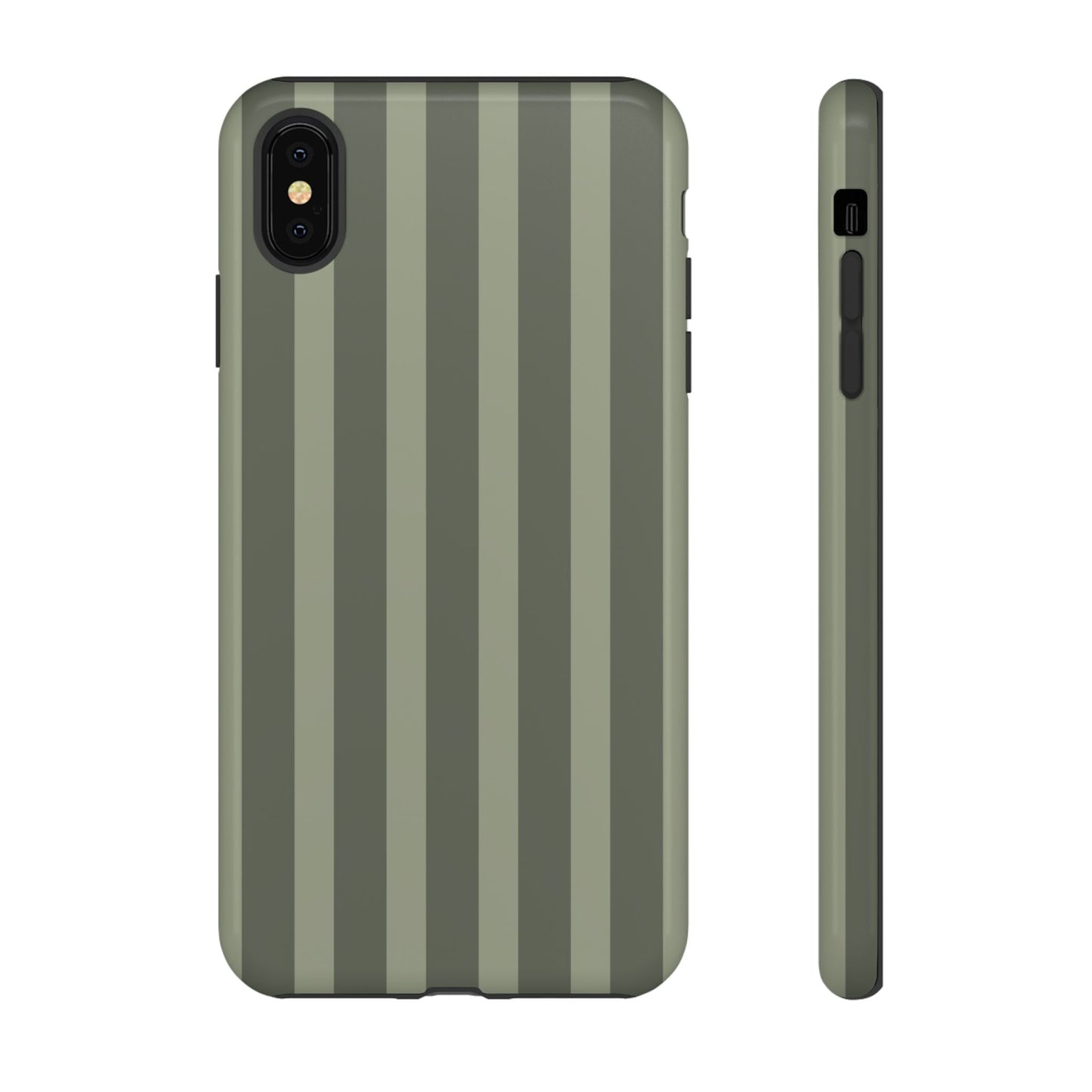 Olive Striped Tough Phone Case — Durable Military-Inspired Protective Cover