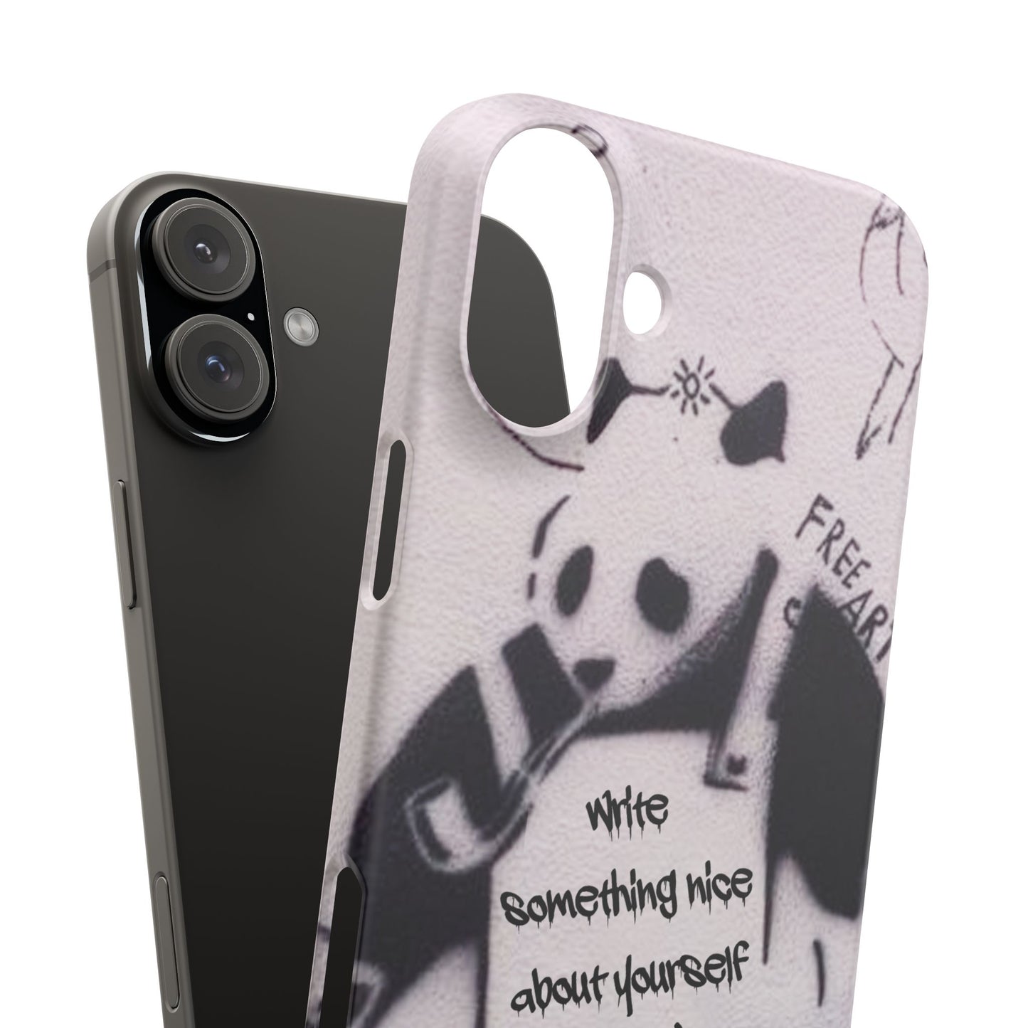Personalised Panda Stencil Phone Case for Apple iPhone, Samsung Galaxy and Google Pixel.