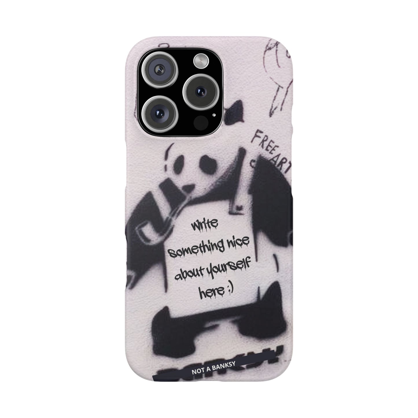 Personalised Panda Stencil Phone Case for Apple iPhone, Samsung Galaxy and Google Pixel.