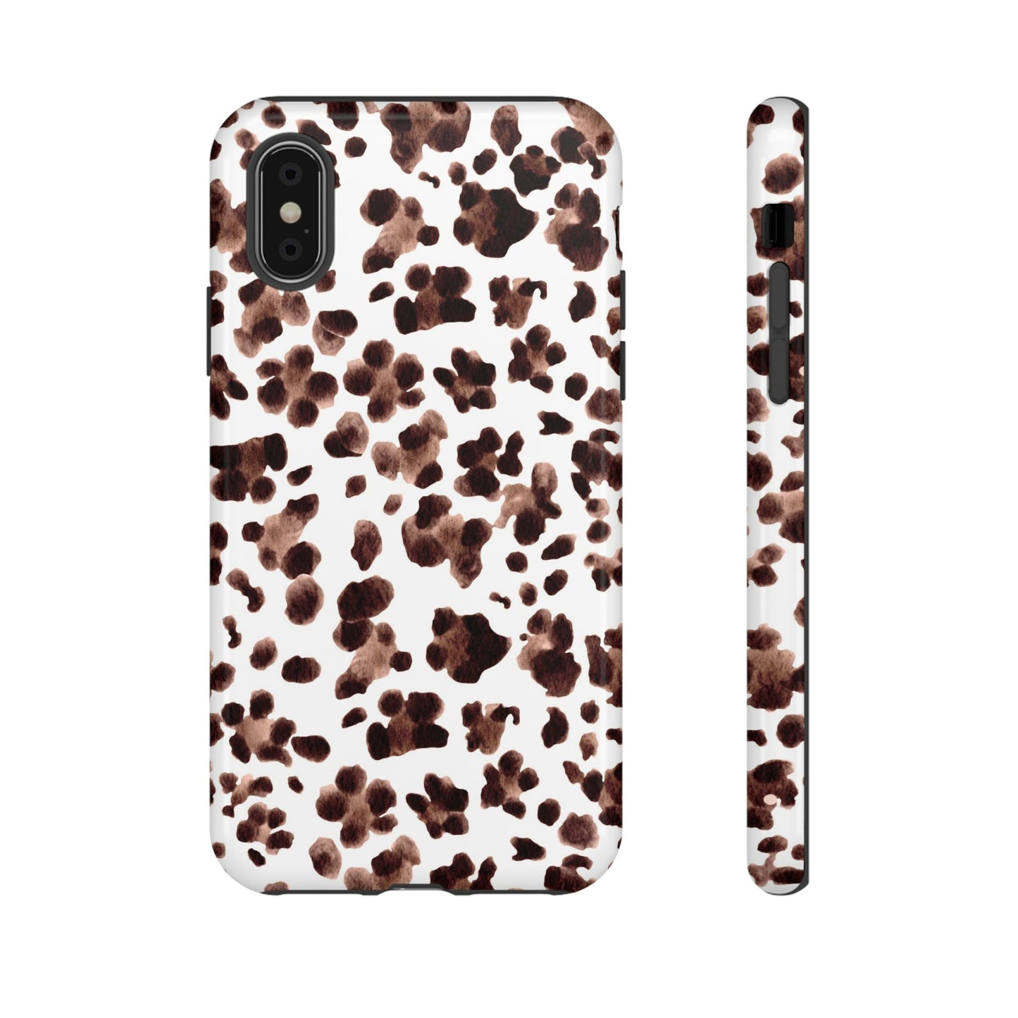 Brown Cowhide Print Phone Case — Tough Protective iPhone Cover
