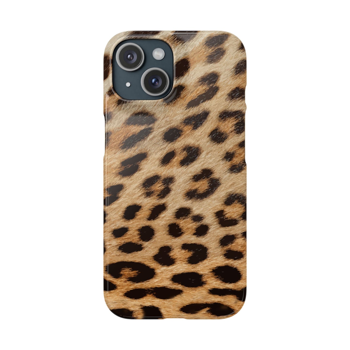 Leopard Print Slim Phone Case for Apple iPhone, Samsung Galaxy and Google Pixel.