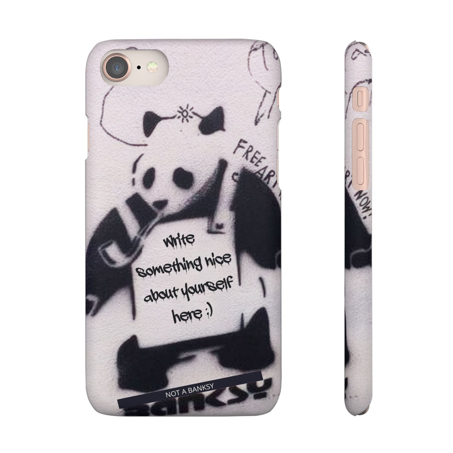 Personalised Panda Stencil Phone Case for Apple iPhone, Samsung Galaxy and Google Pixel.