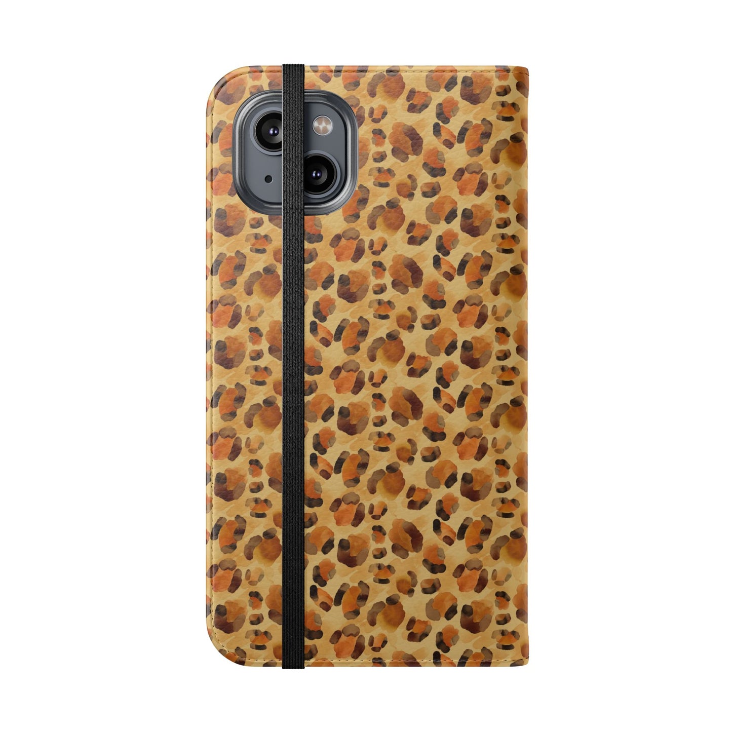 Leopard Print Flip Phone Case — Cardholder Wallet Folio