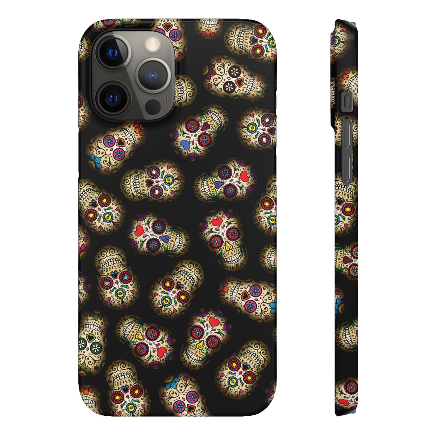 Sugar Skull — Day of the Dead Floral Slim Case for Apple iPhone, Samsung Galaxy and Google Pixel.