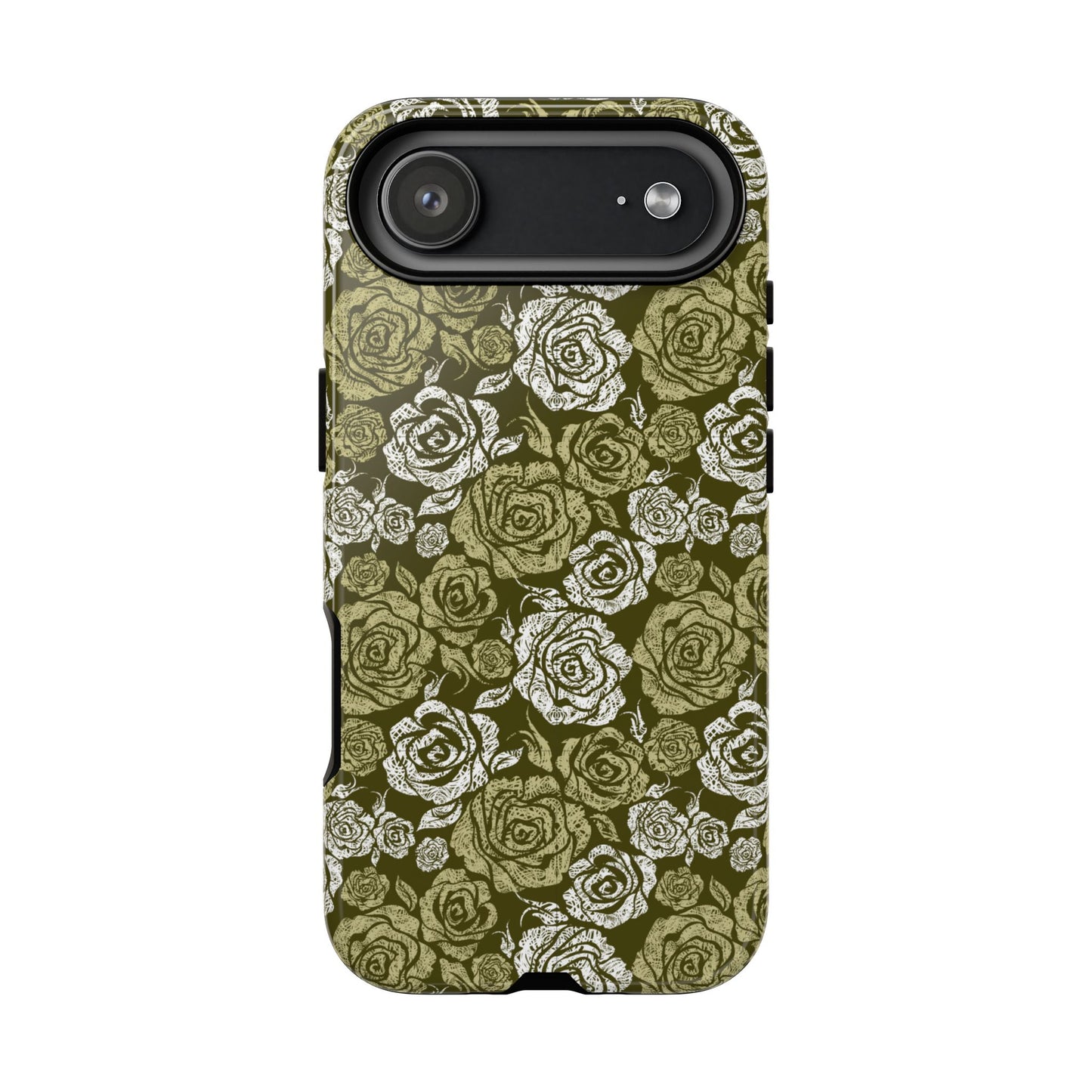 Floral Olive Rose Pattern Tough Phone Case