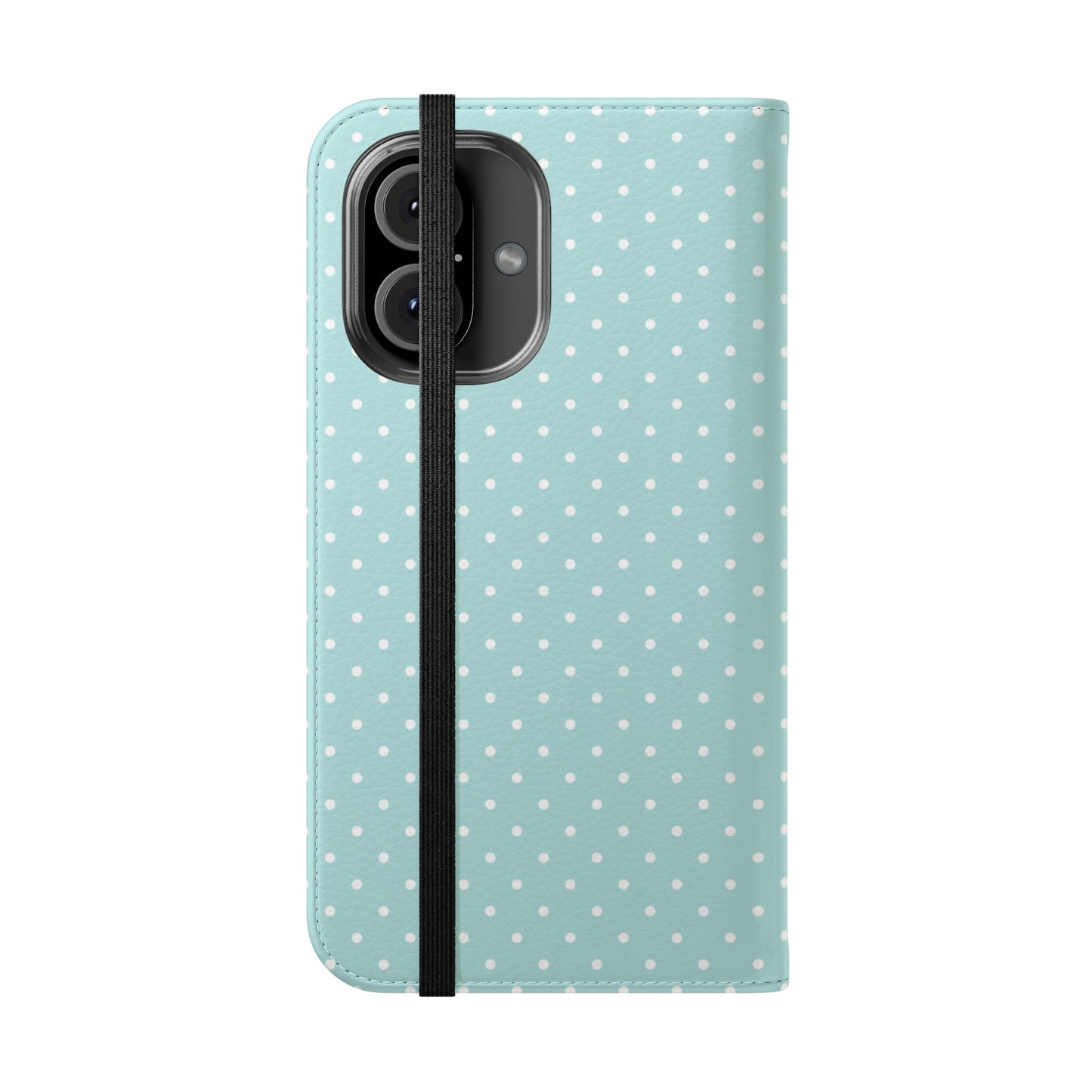 Polka Dot Flip Phone Case — Pastel Blue Polka Dot Wallet Cover