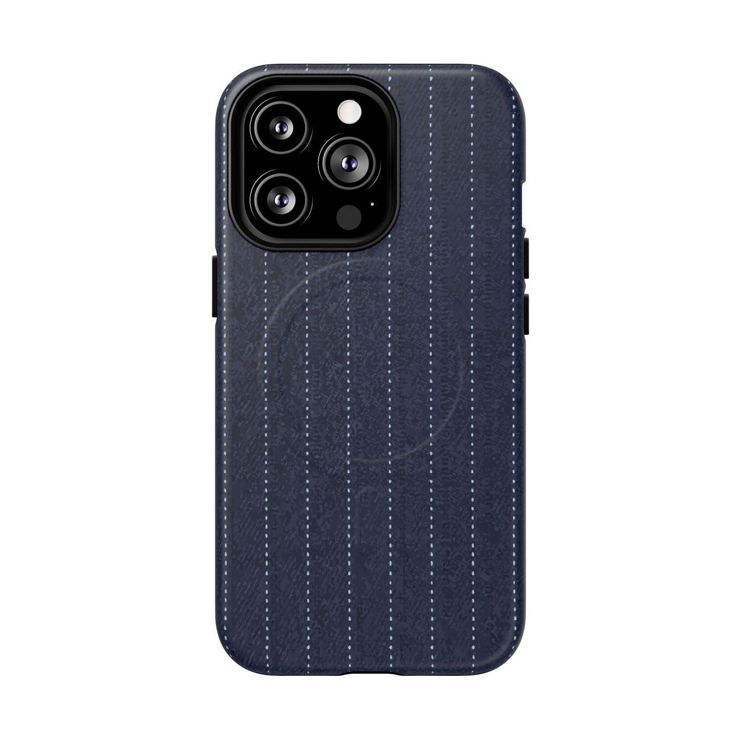 MagSafe Tough Phone Case — Navy Pinstripe Magnetic Protective Cover