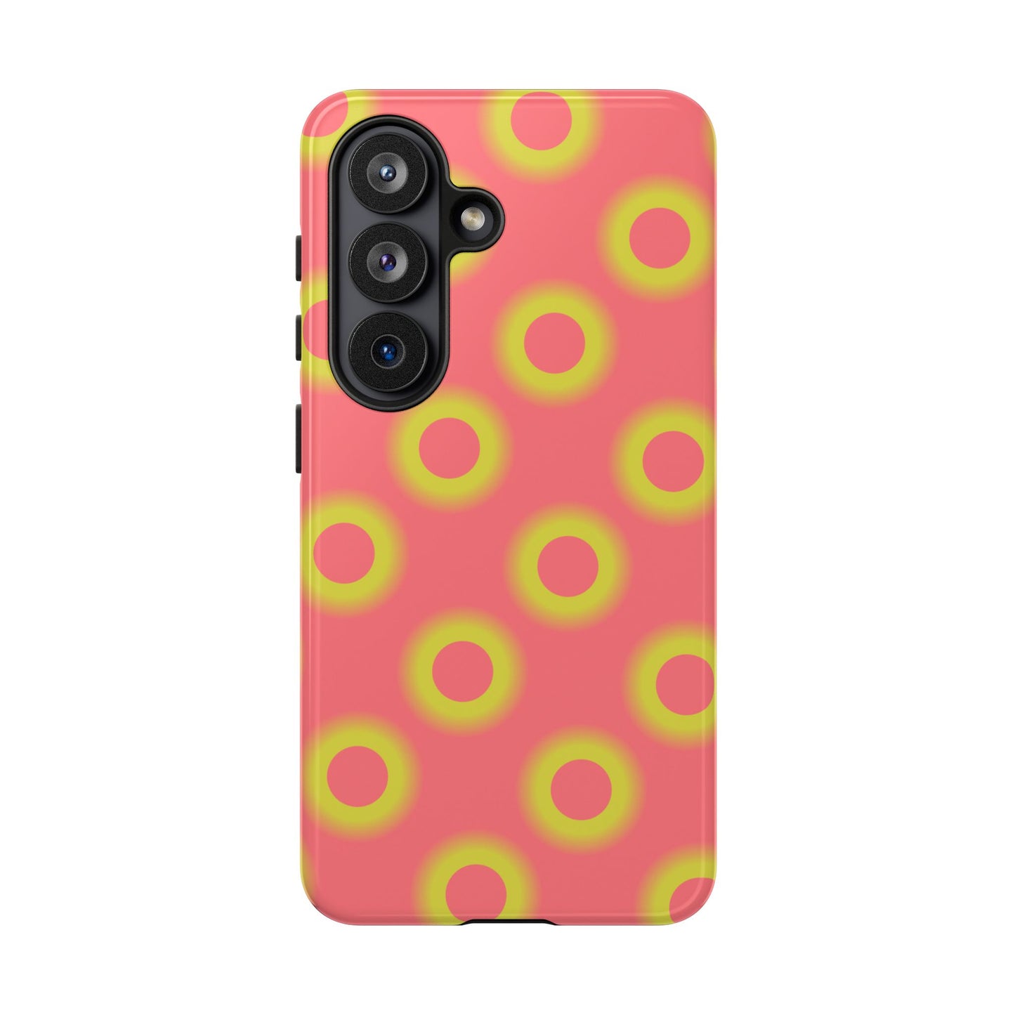 Neon Polka Dot Phone Case — Retro Pink & Lime Protective Cover