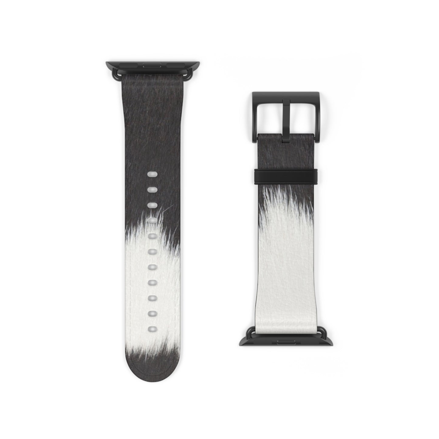 Cow Hide Watch Band for Apple Watch in faux-leather, luxury accessory with stainless steel buckle, everyday wear