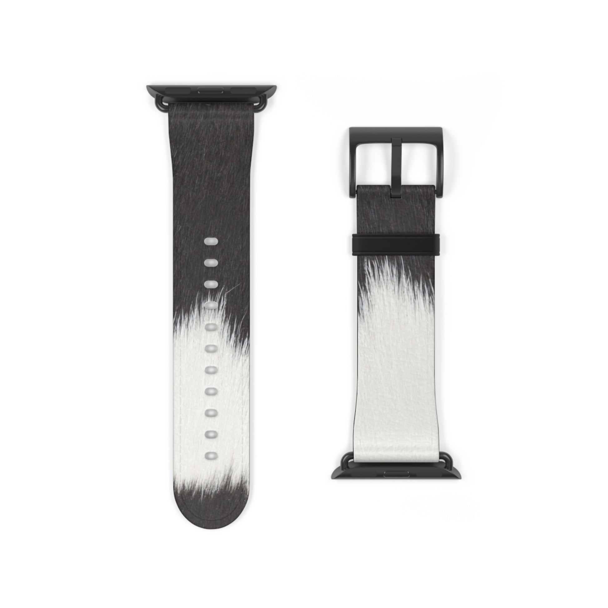 Cow Hide Watch Band for Apple Watch in faux-leather, luxury accessory with stainless steel buckle, everyday wear