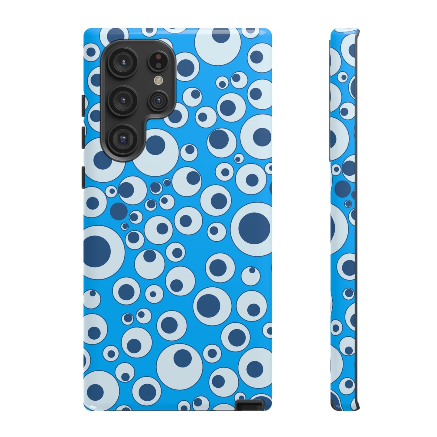 Blue Bubble Pattern Tough Phone Case — Retro Pop Circles Design