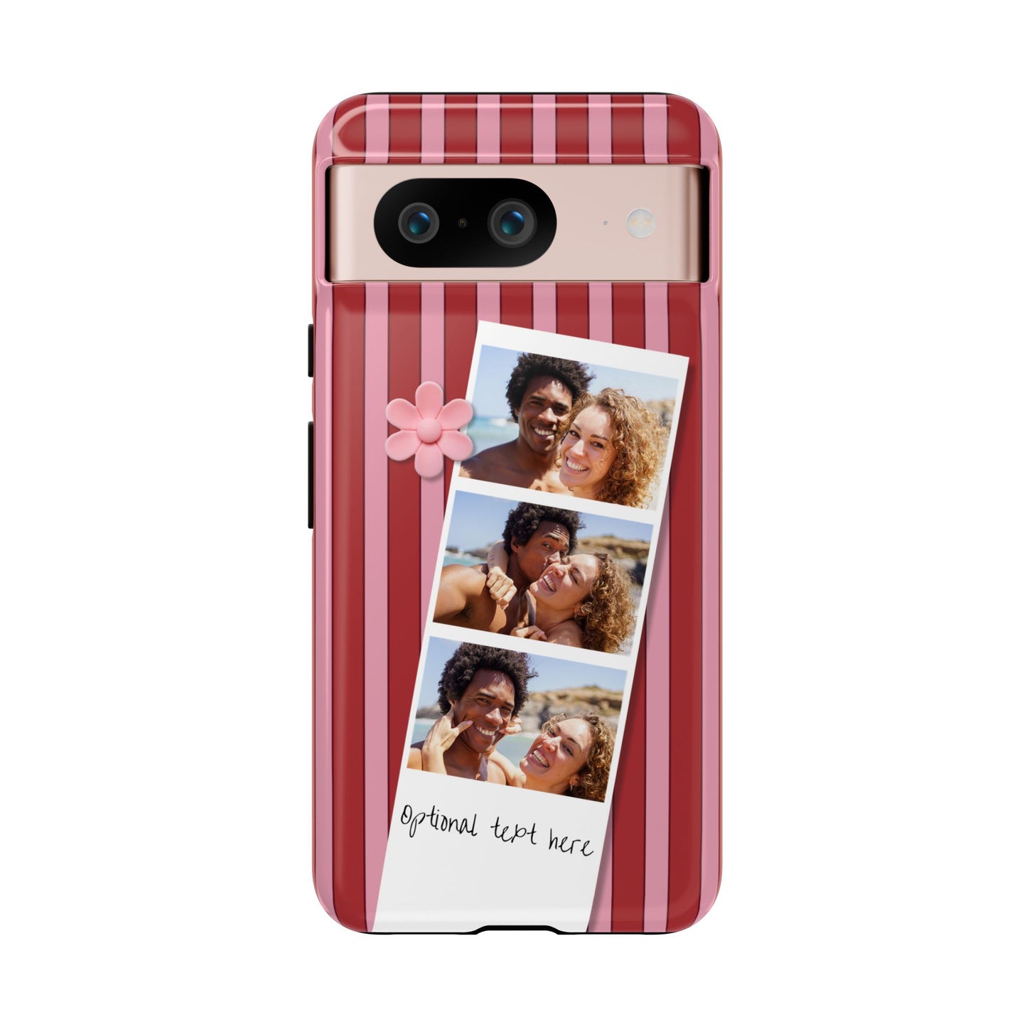 Customisable Three Photo Personalised Collage Tough Phone Case for Apple iPhone, Samsung Galaxy and Google Pixel.