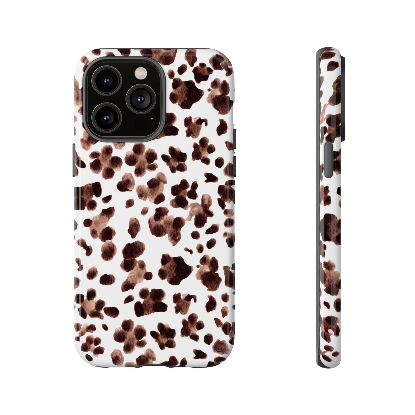 Brown Cowhide Print Phone Case — Tough Protective iPhone Cover