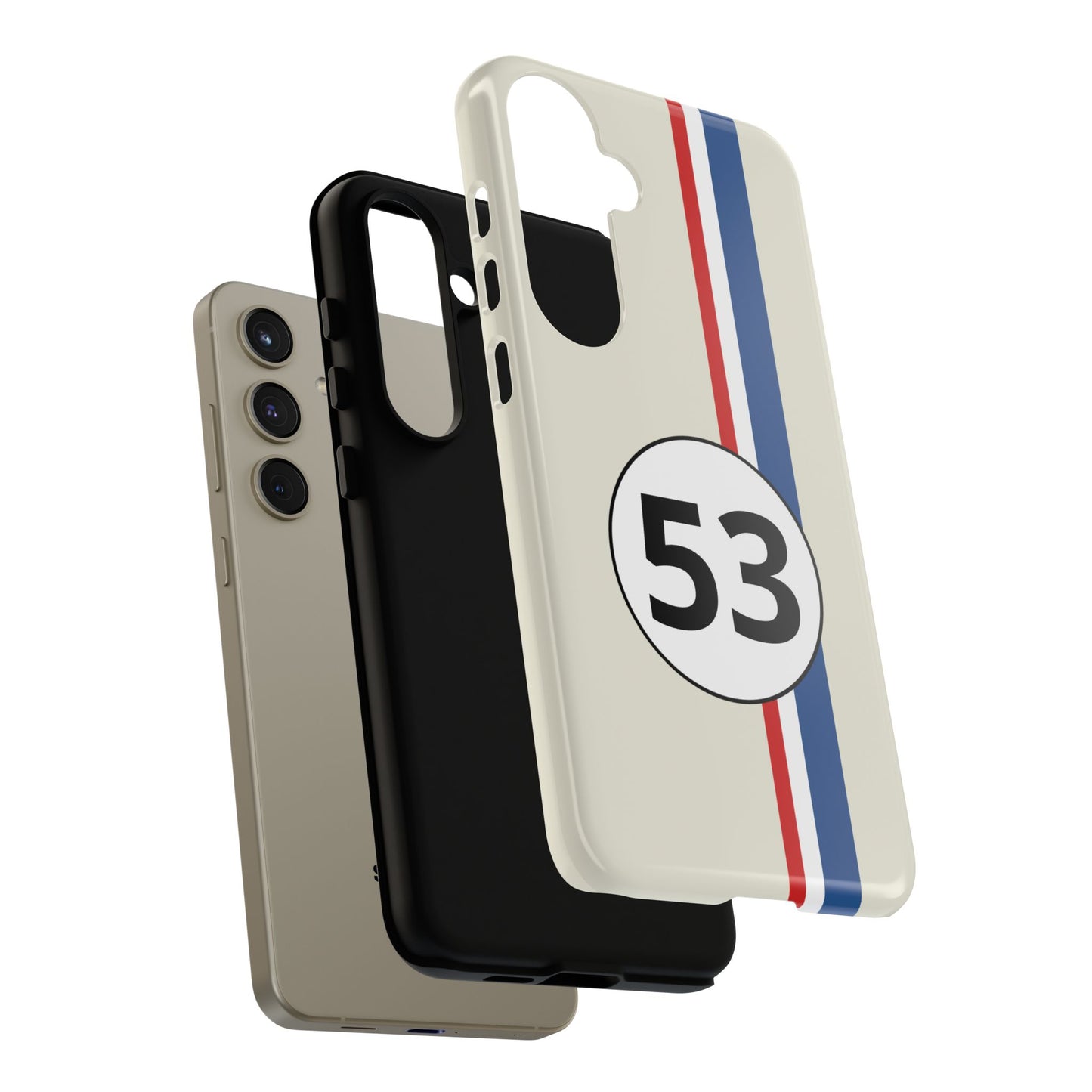 Racing Stripe Personalised Number Tough Phone Case for Apple iPhone, Samsung Galaxy and Google Pixel.