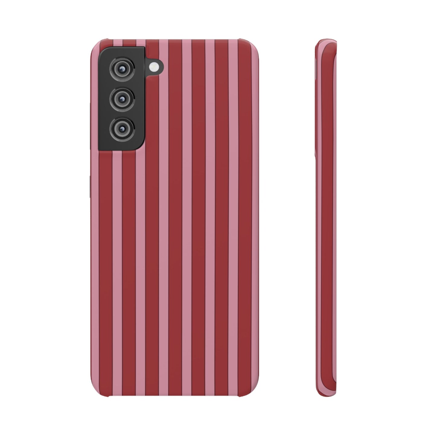 Striped Red Snap Phone Case — Slim Phone Cover for Apple iPhone and Samsung Galaxy.