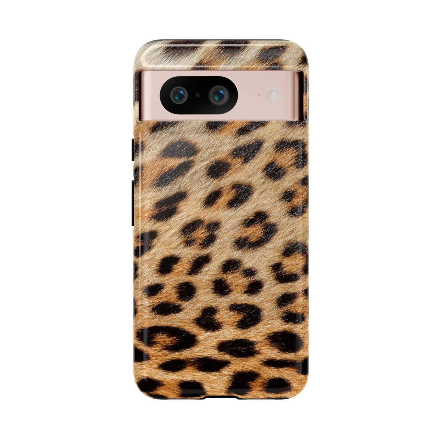 Leopard Print Tough Phone Case — Durable Protective Case with Wild Animal Fur Design