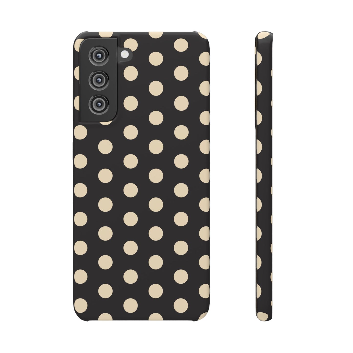 Polka Dot Snap Phone Case — Classic Black & Cream Retro Dots