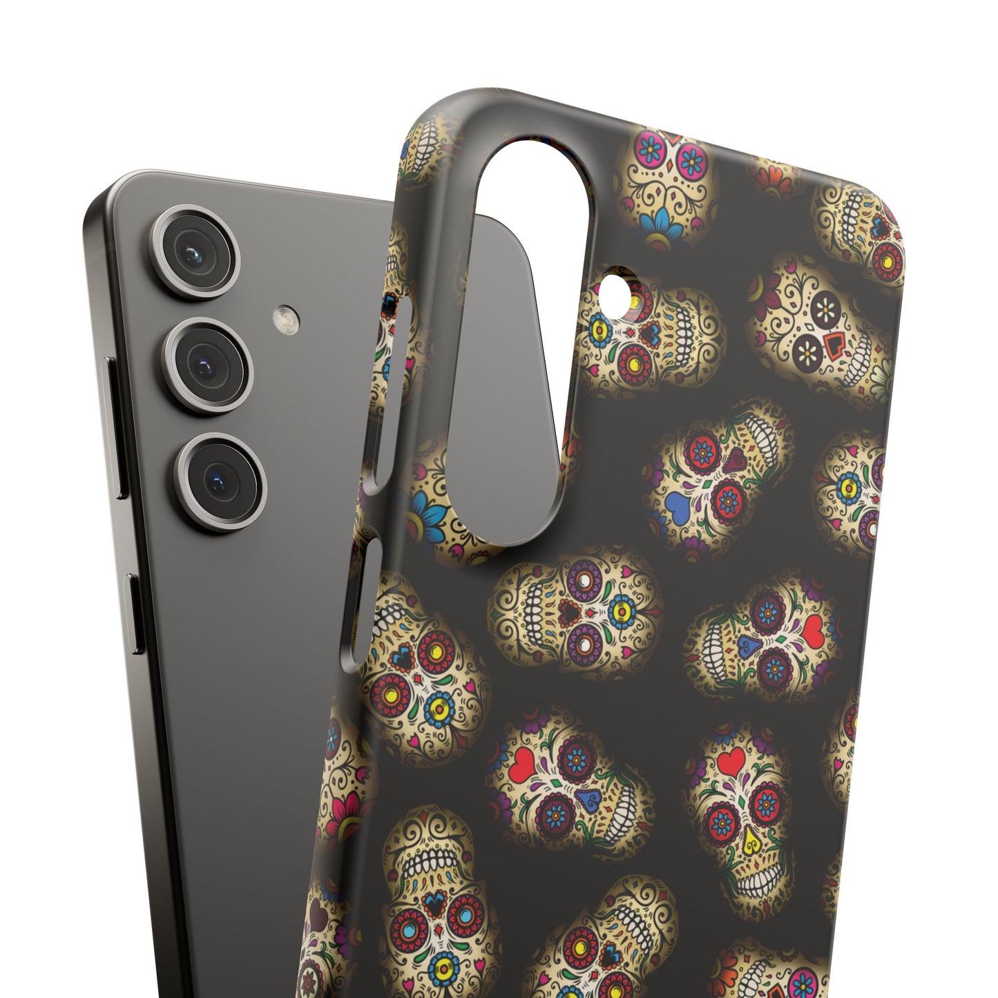 Sugar Skull — Day of the Dead Floral Slim Case for Apple iPhone, Samsung Galaxy and Google Pixel.
