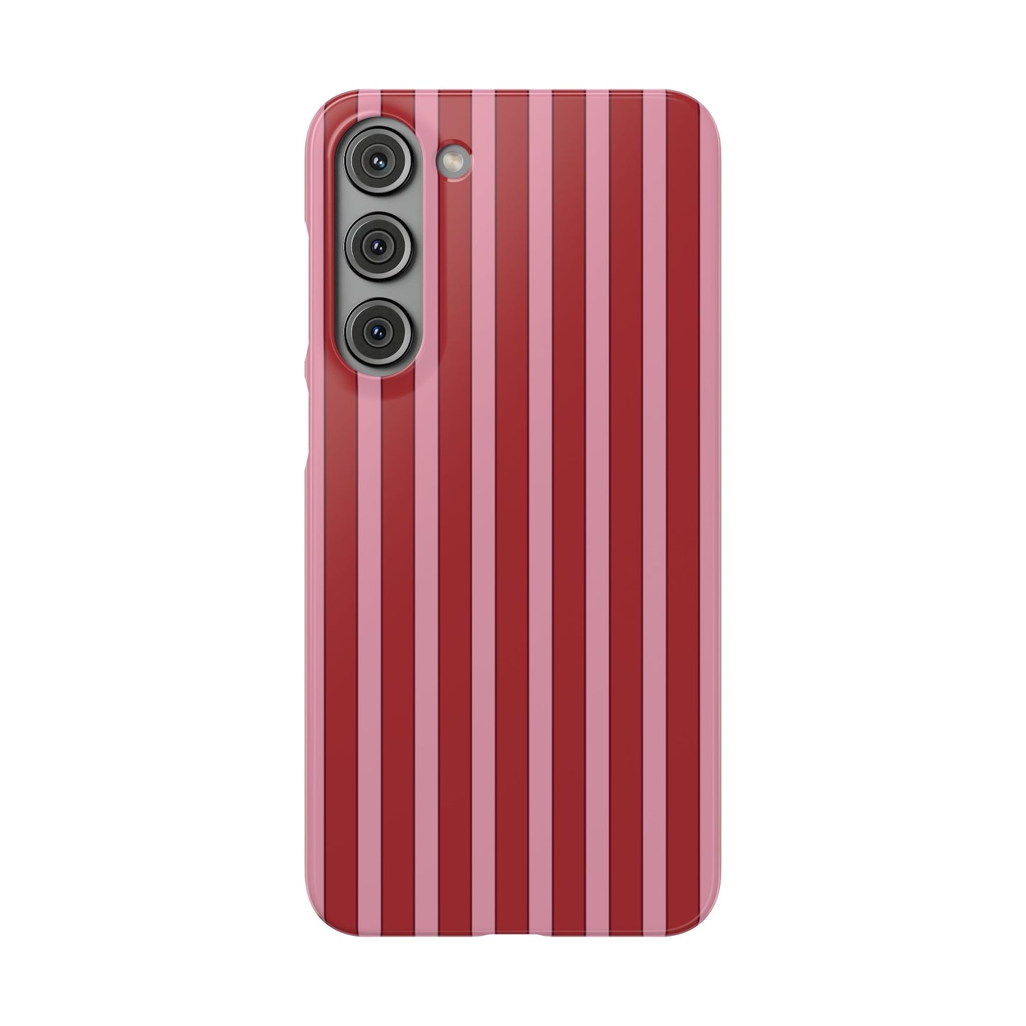 Striped Red Snap Phone Case — Slim Phone Cover for Apple iPhone and Samsung Galaxy.
