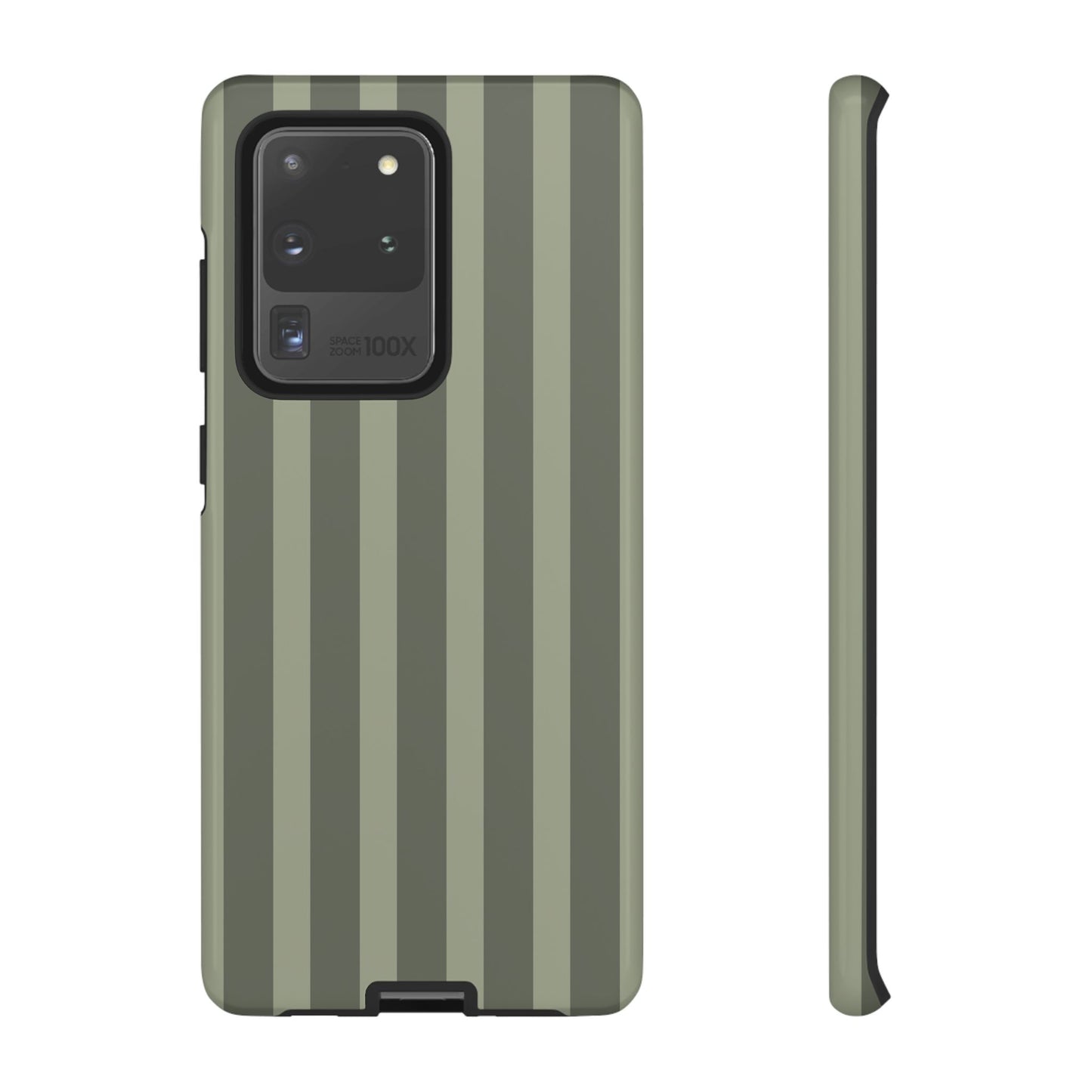 Olive Striped Tough Phone Case — Durable Military-Inspired Protective Cover