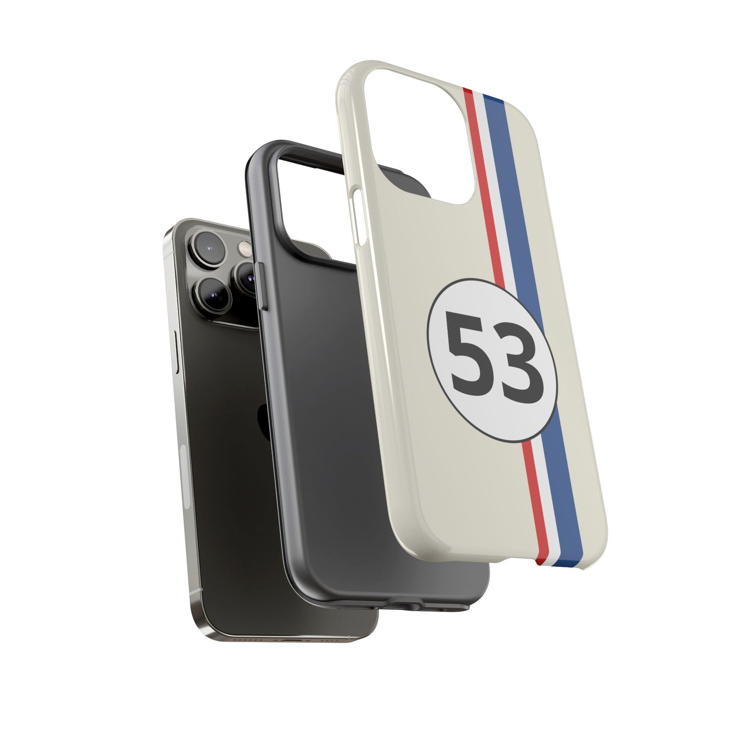 Racing Stripe Personalised Number Tough Phone Case for Apple iPhone, Samsung Galaxy and Google Pixel.