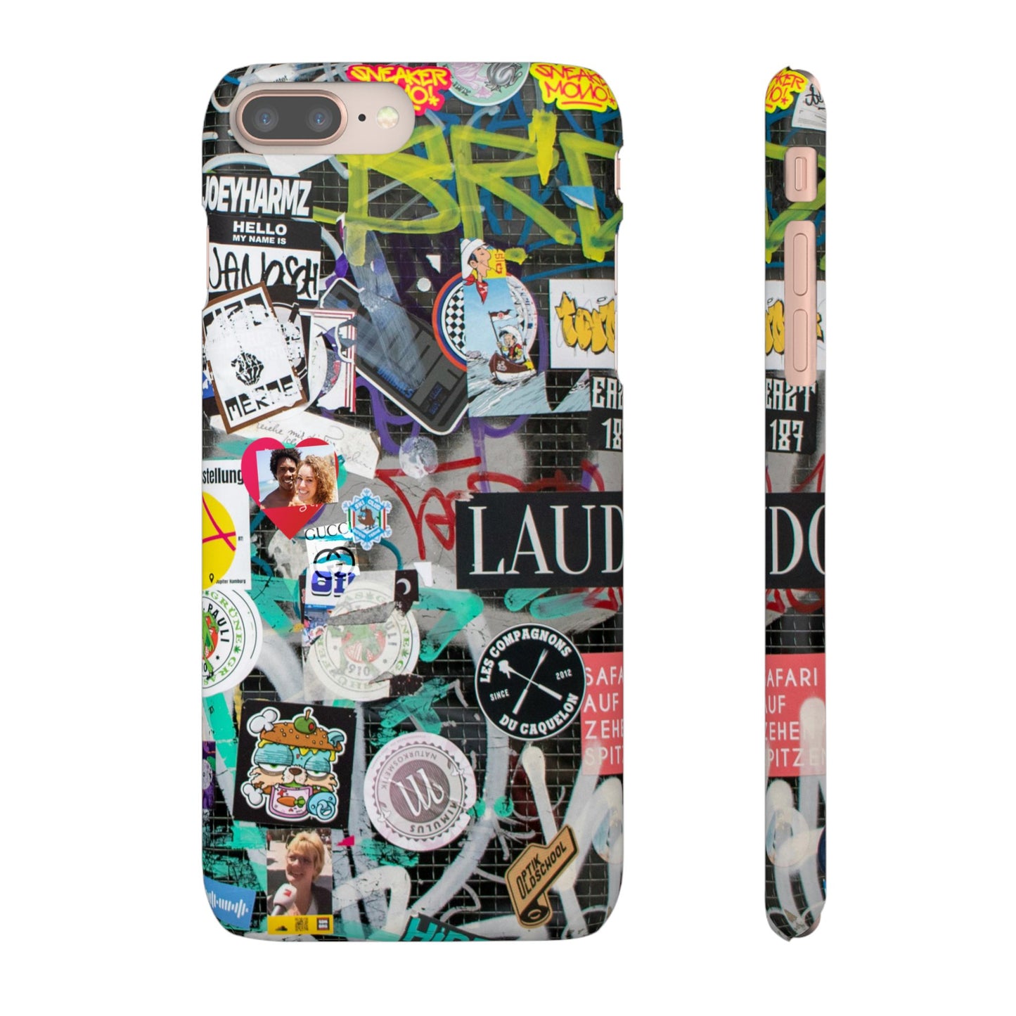Sticker Bomb Personalised Graffiti Slim Phone Case for Apple iPhone, Samsung Galaxy and Google Pixel.