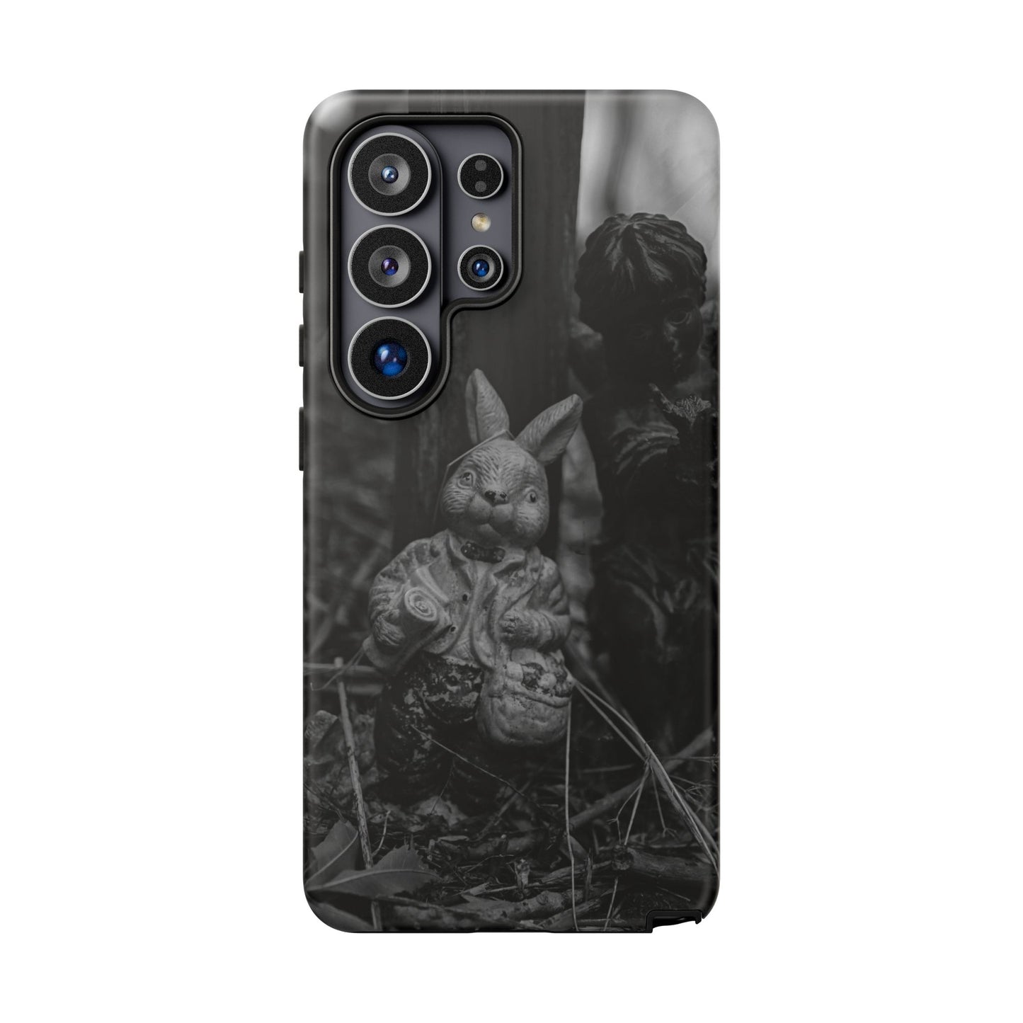 Vintage Gothic Bunny Tough Phone Case — Dark Garden Statue Protective Cover