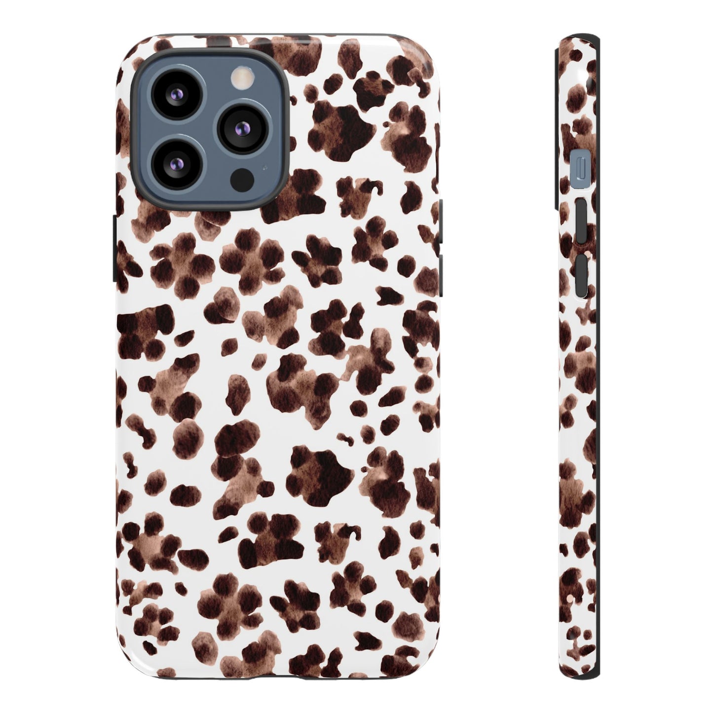 Brown Cowhide Print Phone Case — Tough Protective iPhone Cover