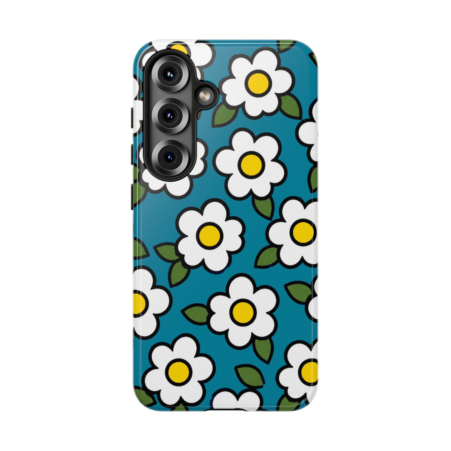 Blue Daisy Tough Phone Case — Floral Protective iPhone Cover