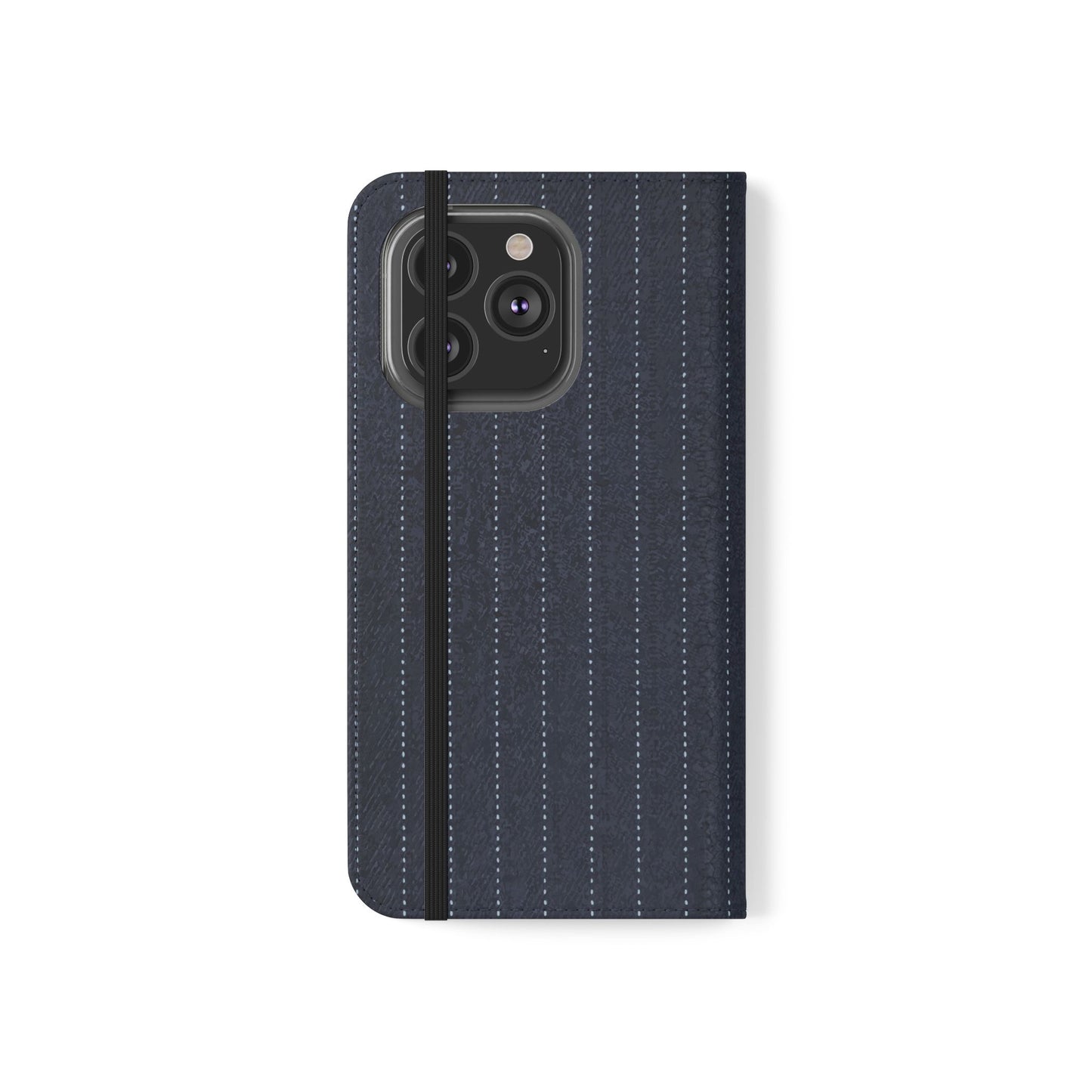 Pinstripe Flip Phone Case — Wallet Folio with Card Slots