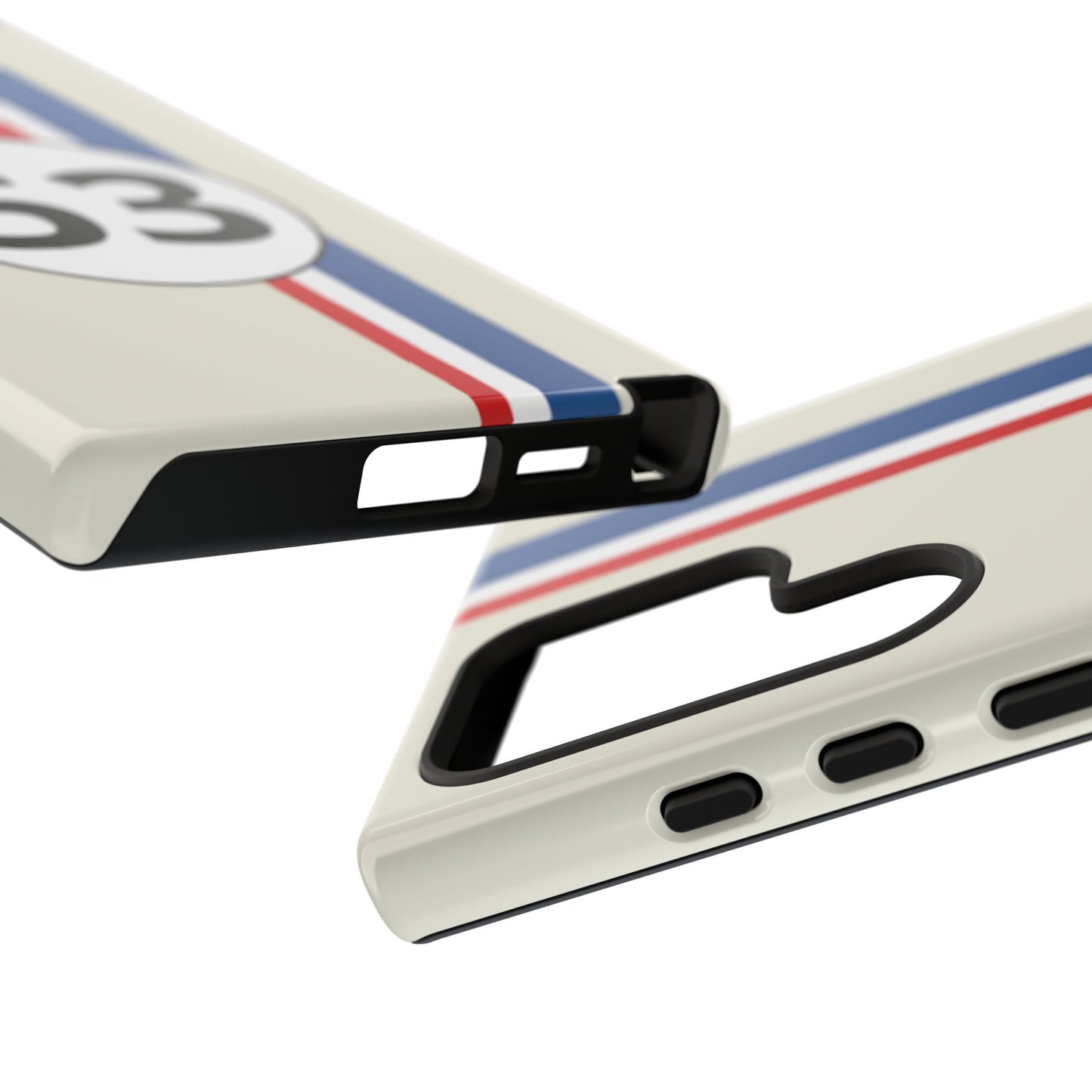Racing Stripe Personalised Number Tough Phone Case for Apple iPhone, Samsung Galaxy and Google Pixel.