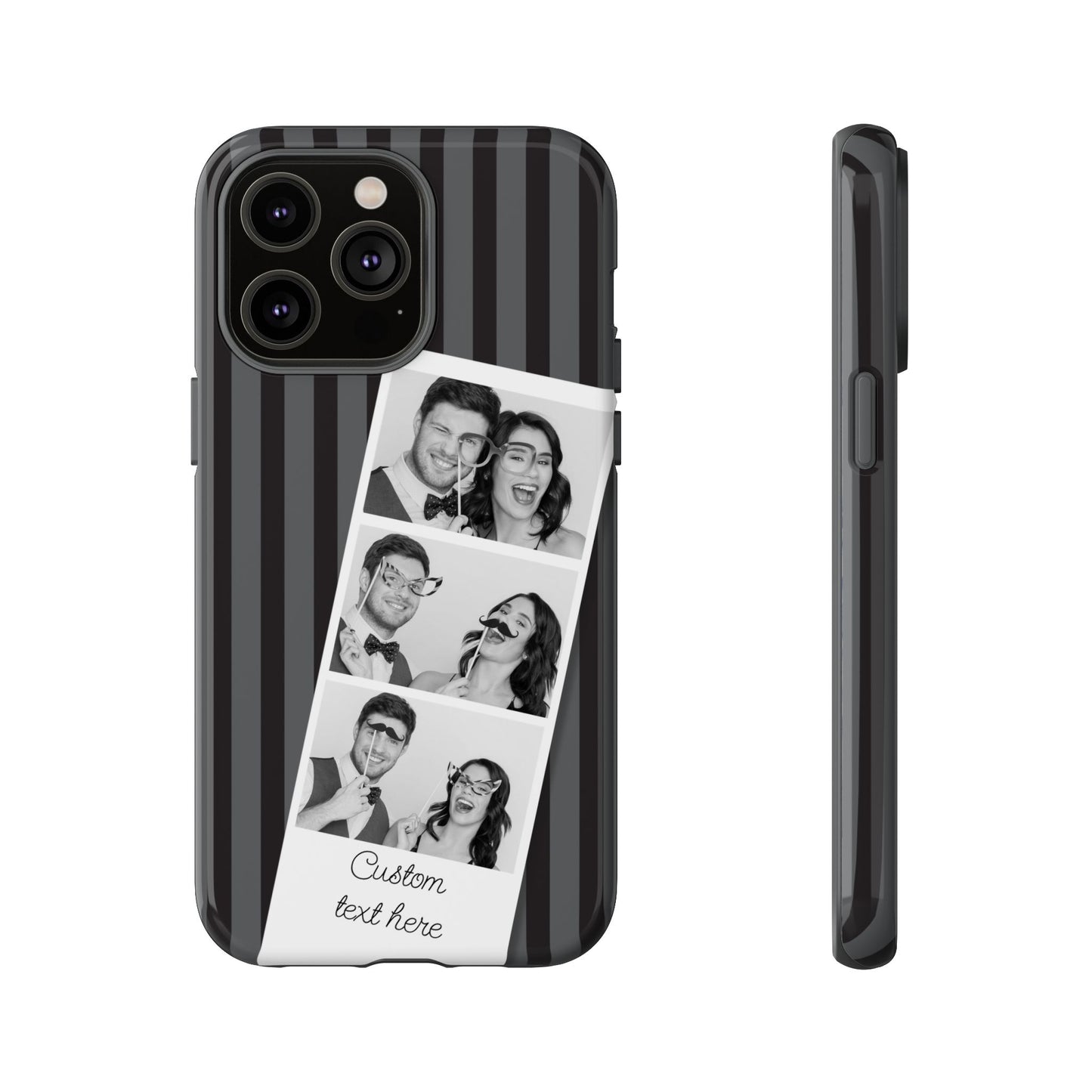 Customisable Three Image Retro Photobooth Design Tough Case for Apple iPhone, Samsung Galaxy and Google Pixel.
