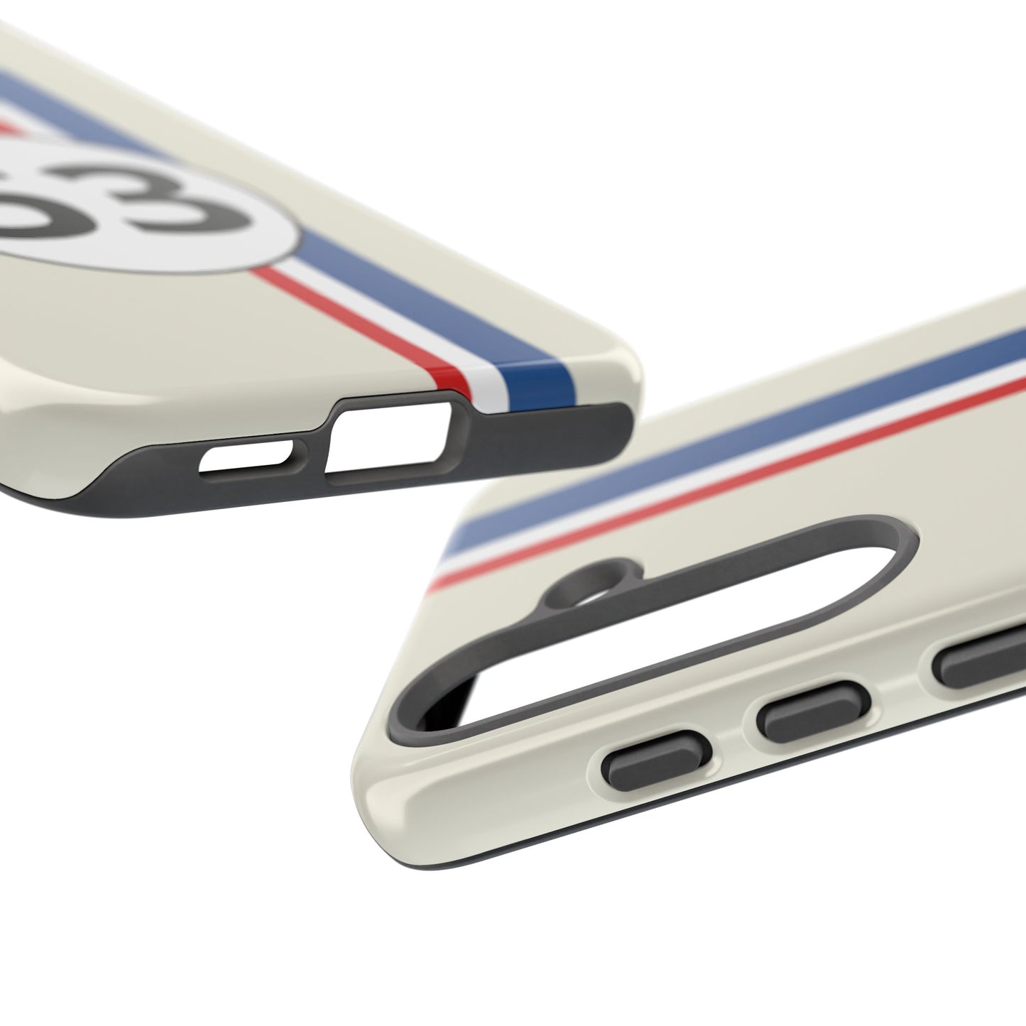 Racing Stripe Personalised Number Tough Phone Case for Apple iPhone, Samsung Galaxy and Google Pixel.