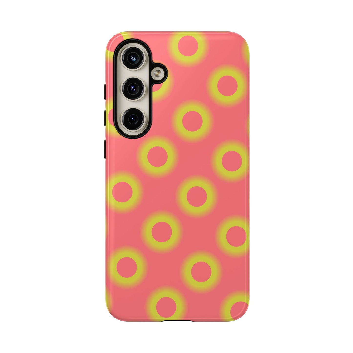 Neon Polka Dot Phone Case — Retro Pink & Lime Protective Cover