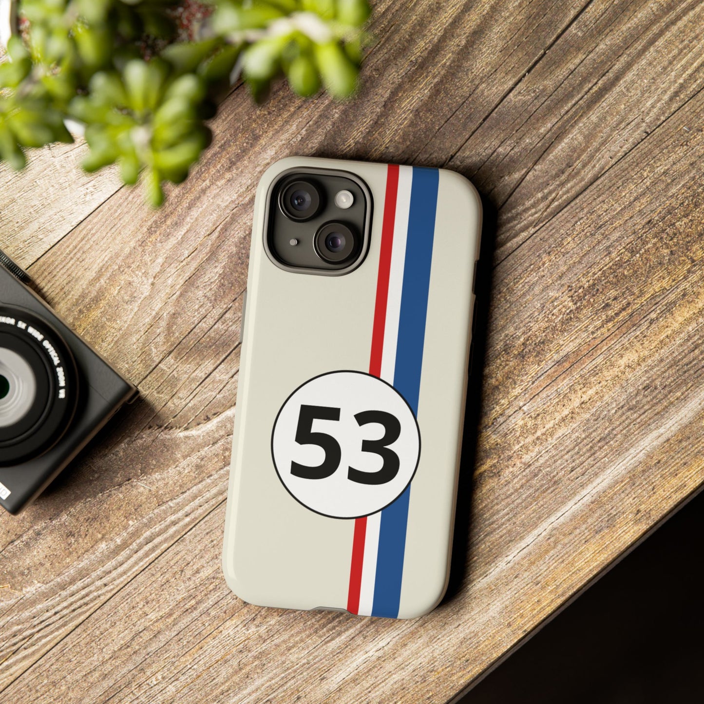 Racing Stripe Personalised Number Tough Phone Case for Apple iPhone, Samsung Galaxy and Google Pixel.