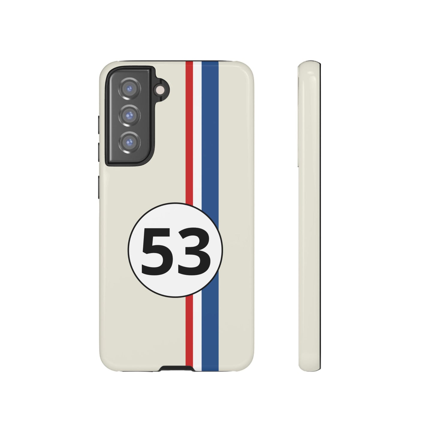 Racing Stripe Personalised Number Tough Phone Case for Apple iPhone, Samsung Galaxy and Google Pixel.