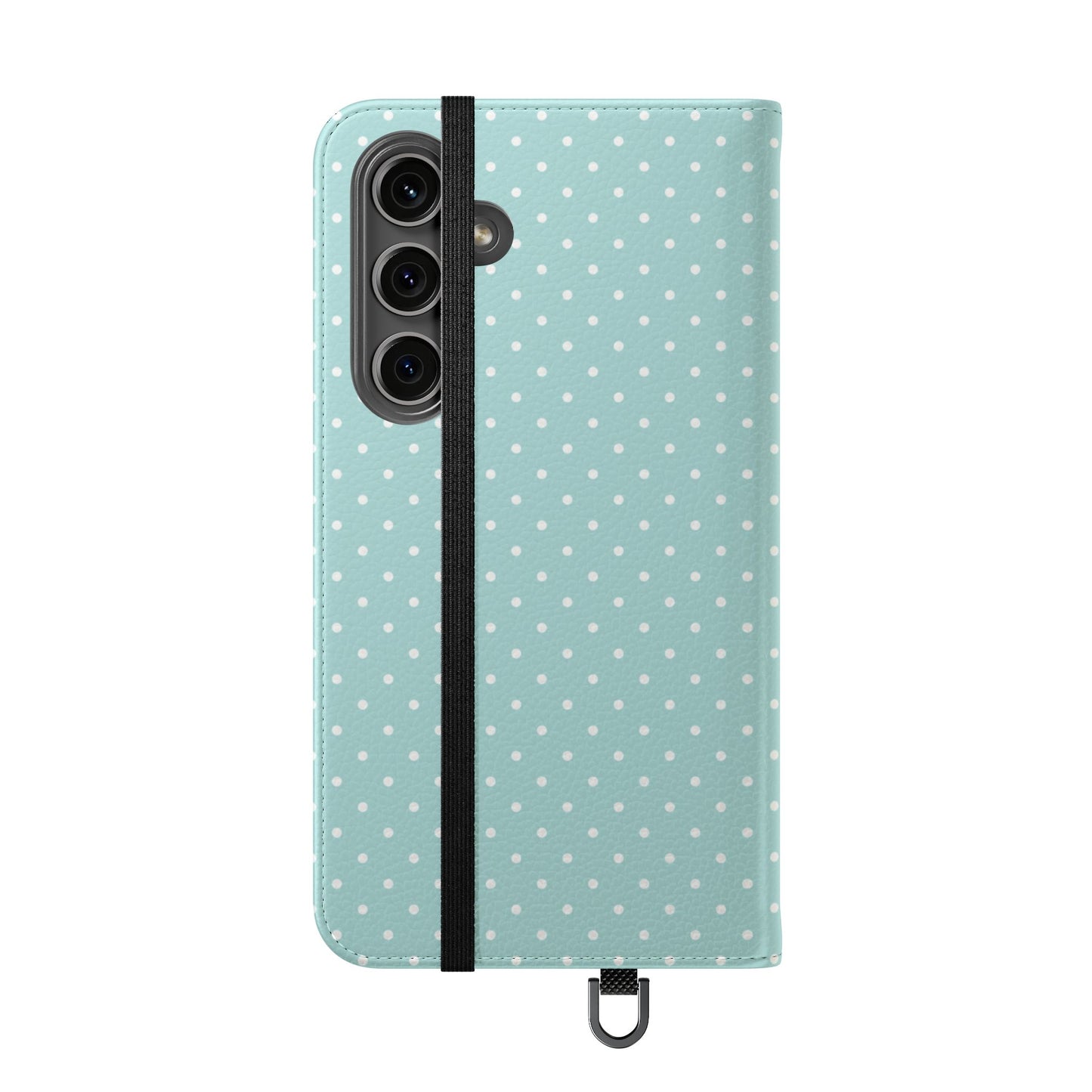 Polka Dot Flip Phone Case — Pastel Blue Polka Dot Wallet Cover