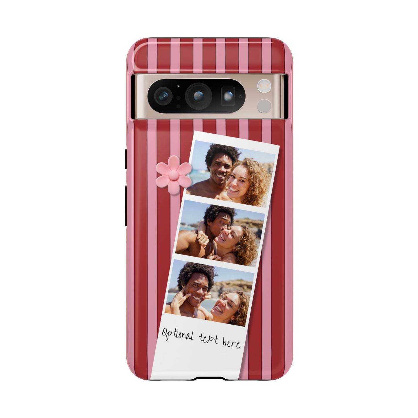 Customisable Three Photo Personalised Collage Tough Phone Case for Apple iPhone, Samsung Galaxy and Google Pixel.