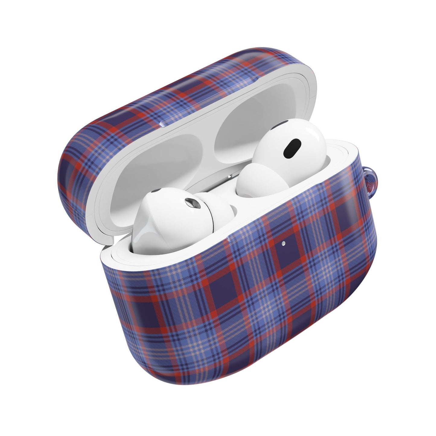 Red and Blue Tartan AirPod Case — Classic Red Blue Plaid Protective Cover